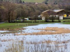 A flooded football pitch in Yorkshire as sports bodies have been warned of the impact of climate change (Danny Lawson/PA)