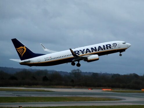 Ryanair’s annual profits have jumped by more than a third (Peter Byrne/PA)