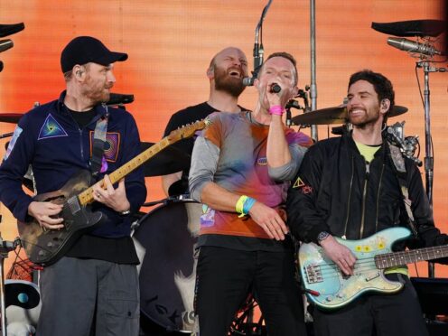 Coldplay in concert at the Manchester Ethiad Stadium as part of their Music Of The Spheres World Tour. Picture date: Wednesday May 31, 2023.