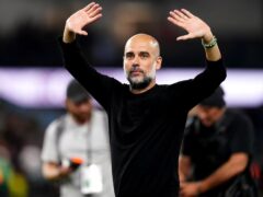 Pep Guardiola’s Manchester City are on the brink of an historic fourth successive Premier League title (Mike Egerton/PA)