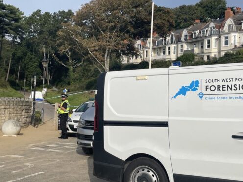 A police officer is near the scene at Boscombe Chine Gardens by Boscombe Pier, where remains of Simon Shotton were found. Picture date: Thursday September 7, 2023. (Anahita Hossein-Pour/PA)