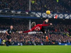 Garnacho scored an incredible overhead kick for Manchester United in November (Peter Byrne/PA)
