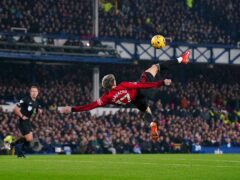 Alejandro Garnsacho scored an instant classic Premier League goal for Manchester United against Everton (Peter Byrne/PA)