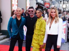 (left to right) Bruno Tonioli, Simon Cowell, Alesha Dixon and Amanda Holden, arrive for Britain’s Got Talent auditions at the London Palladium, Soho, in London (Ian West/PA)