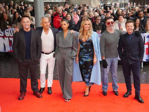 Britain’s Got Talent judges Bruno Tonioli, Alesha Dixon, Amanda Holden and Simon Cowell alongside hosts Ant McPartlin and Declan Donnelly (Peter Byrne/PA)