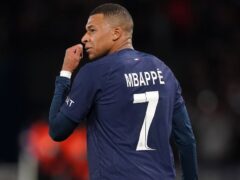 Paris St Germain striker Kylian Mbappe will start the Coupe de France final, his last match for the club (David Davies/PA)