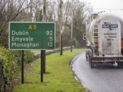 A road sign in Aughnacloy, Northern Ireland for the A5 (PA)