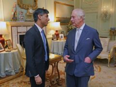 The King with Prime Minister Rishi Sunak at Buckingham Palace in February (Jonathan Brady/PA)