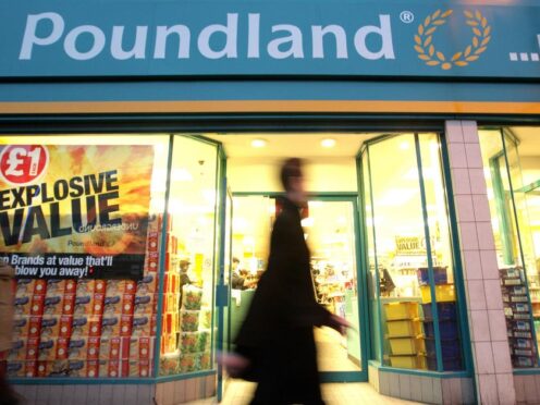 Poundland grew its store footprint by 41 in the first half (Dominic Lipinski/PA)