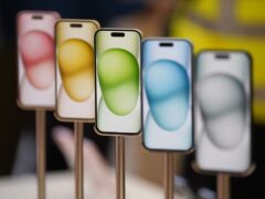 Apple iPhone 15s on display (Jonathan Brady/PA)