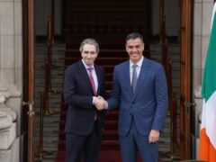 Taoiseach Simon Harris and Spanish Prime Minister Pedro Sanchez (Brian Lawless/PA)
