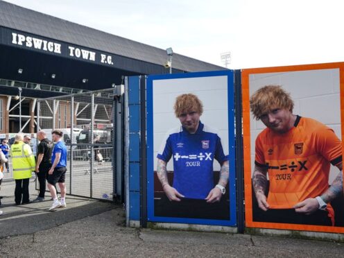 Ed Sheeran is a famous Ipswich fan (Zac Goodwin/PA)
