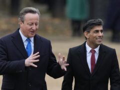 Prime Minister Rishi Sunak and Foreign Secretary Lord David Cameron in November (Frank Augstein/PA)