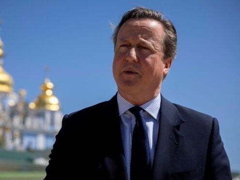 Foreign Secretary Lord Cameron has announced further sanctions on Israeli settlers (Thomas Peter/PA)