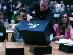 A ballot box is emptied during the count for the Blackpool South by-election (Peter Byrne/PA)