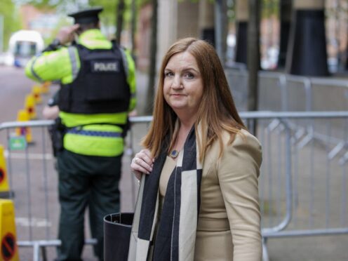 Jayne Brady, NICS head, leaves the Clayton Hotel in Belfast after giving evidence (Liam McBurney/PA)