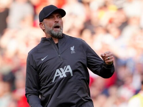 Liverpool manager Jurgen Klopp celebrates after the match (Peter Byrne/PA)