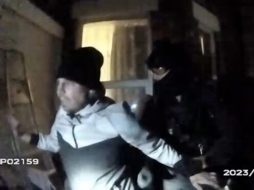 Bodycam footage of Benjamin Atkins’ arrest (Crown Prosecution Service/PA)