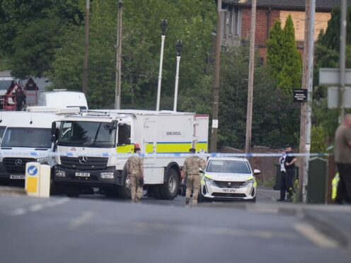 Emergency services at the scene in Grimethorpe after more than 100 homes were evacuated (Danny Lawson/PA)
