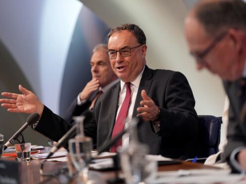 Andrew Bailey, governor of the Bank of England, did not rule out a rate cut in June (Yui Mok/PA)