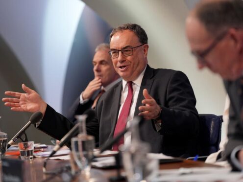 Bank of England Governor Andrew Bailey said there has been ‘encouraging news’ on inflation (Yui Mok/PA)