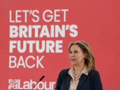 New Labour MP Natalie Elphicke speaks during a visit to Dover (Gareth Fuller/PA)