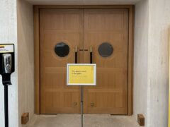 A sign in front of the doors to the treasures galleries at the British Library after the incident (Samuel Montgomery/PA)