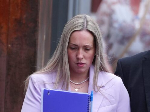 Rebecca Joynes denies six counts of sexual activity with a child (Peter Byrne/PA)