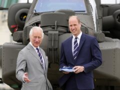 Charles officially handing over the role of Colonel-in-Chief of the Army Air Corps to William (Kin Cheung/PA)