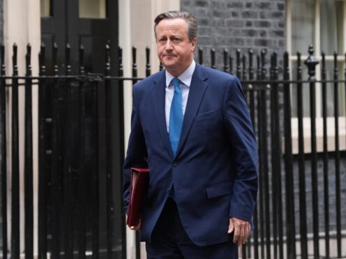 Foreign Secretary Lord David Cameron will travel to Brussels this week (Lucy North/PA)