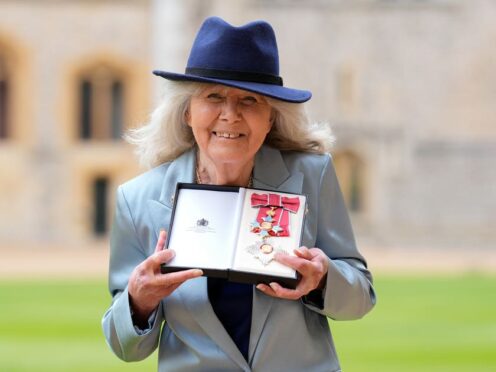 Jilly Cooper was made a Dame Commander of the British Empire at Windsor Castle (Andrew Matthews/PA)