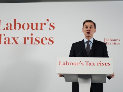 Chancellor Jeremy Hunt blasted Labour’s economic plans (Aaron Chown/PA)