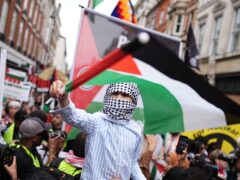 People take part in a Nakba 76 pro-Palestine demonstration and march in London (Aaron Chown/PA)