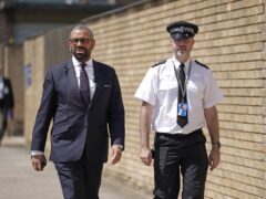 Home Secretary James Cleverly visited Essex Police Headquarters in Chelmsford, to learn about grooming gangs (Joe Giddens/PA)