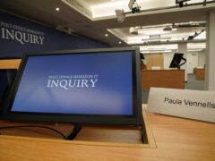 The Post Office Horizon IT Inquiry hearing room at Aldwych House in central London (Jonathan Brady/PA)
