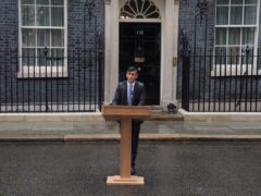 Prime Minister Rishi Sunak issues a statement outside 10 Downing Street, London, after calling a General Election for July 4 (Lucy North/PA)