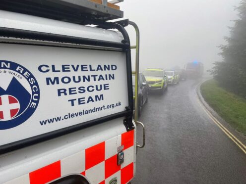 Emergency services at the scene in Carlton-in-Cleveland, North Yorkshire (Cleveland Mountain Rescue Team/PA)