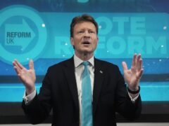 Leader of Reform UK Richard Tice speaking during a General Election campaign launch (Lucy North/PA)