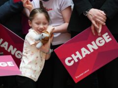 Supporters await Labour leader Sir Keir Starmer and Scottish Labour leader Anas Sarwar at Scottish Labour’s General Election campaign launch in Glasgow (Andrew Milligan/PA)