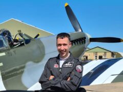 Squadron Leader Mark Long was killed when the Spitfire he was flying crashed in a field near RAF Coningsby (MoD)