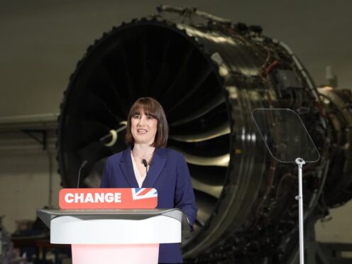 Shadow chancellor Rachel Reeves said Labour is now ‘the natural party of British business’ in a speech at Rolls-Royce in Derby (Stefan Rousseau/PA)