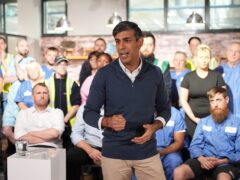Prime Minister Rishi Sunak during a visit to a pottery factory in Stoke-on-Trent, Staffordshire (Aaron Chown/PA)