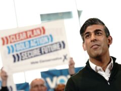 Prime Minister Rishi Sunak delivers a speech to party members at the MK Gallery in Milton Keynes, Buckinghamshire, while on the General Election campaign trail (Aaron Chown/PA)