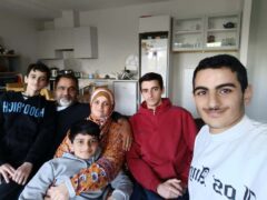 Zak Hania (second left) with his wife Batoul and their four children (Family handout/PA)