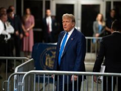Former president Donald Trump arrives at the Manhattan criminal court in New York on Friday (Doug Mills/The New York Times via AP, Pool)