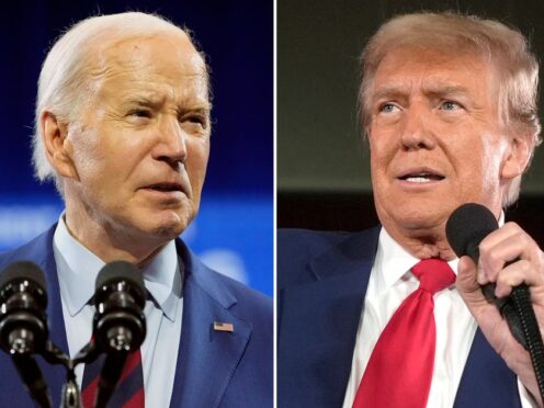 President Joe Biden has challenged Donald Trump to two debates hosted by news organisations instead of the non-partisan commission (AP Photo)