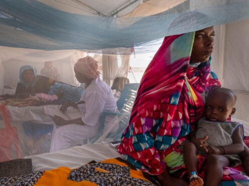 Sudanese children suffering from malnutrition are treated at an MSF clinic in Metche Camp, Chad, near the Sudanese border, in April after fleeing the fighting (Patricia Simon/AP)