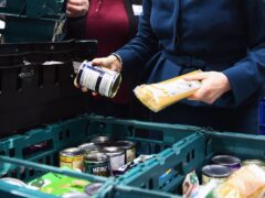 New figures from the Trussell Trust showed it handed out 262,479 emergency food parcels in Scotland in 2023-24. (Andy Buchanan/PA)