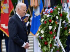 President Joe Biden pauses after laying a wreath at the Tomb of the Unknown Soldier (Susan Walsh/AP)