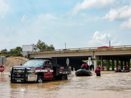 Channelview Fire Department and sheriffs get ready to help evacuate (Raquel Natalicchio/Houston Chronicle via AP)